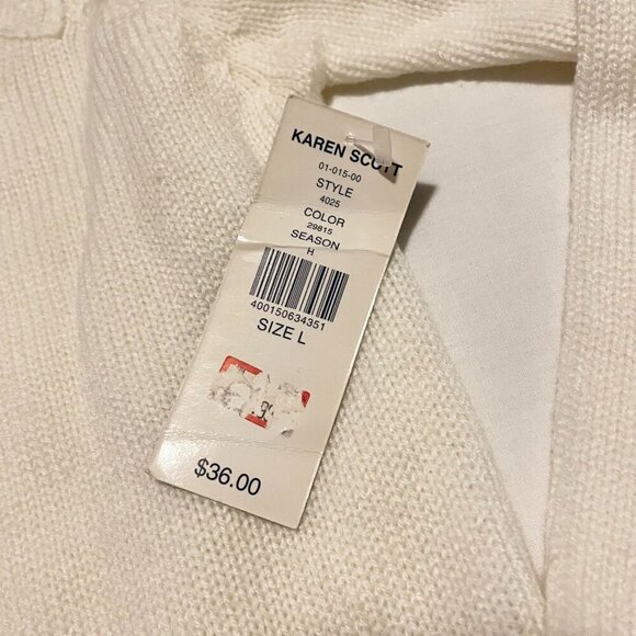 Vintage Karen Scott Cable Knit Sweater Womens Large Made in Hong Kong - Picture 4 of 16